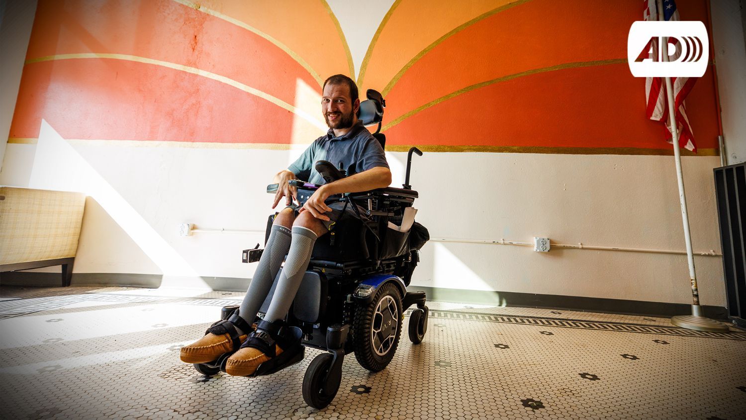 Thumbnail of young man using a wheelchair smiling. Link to video on DRC's Facebook page.